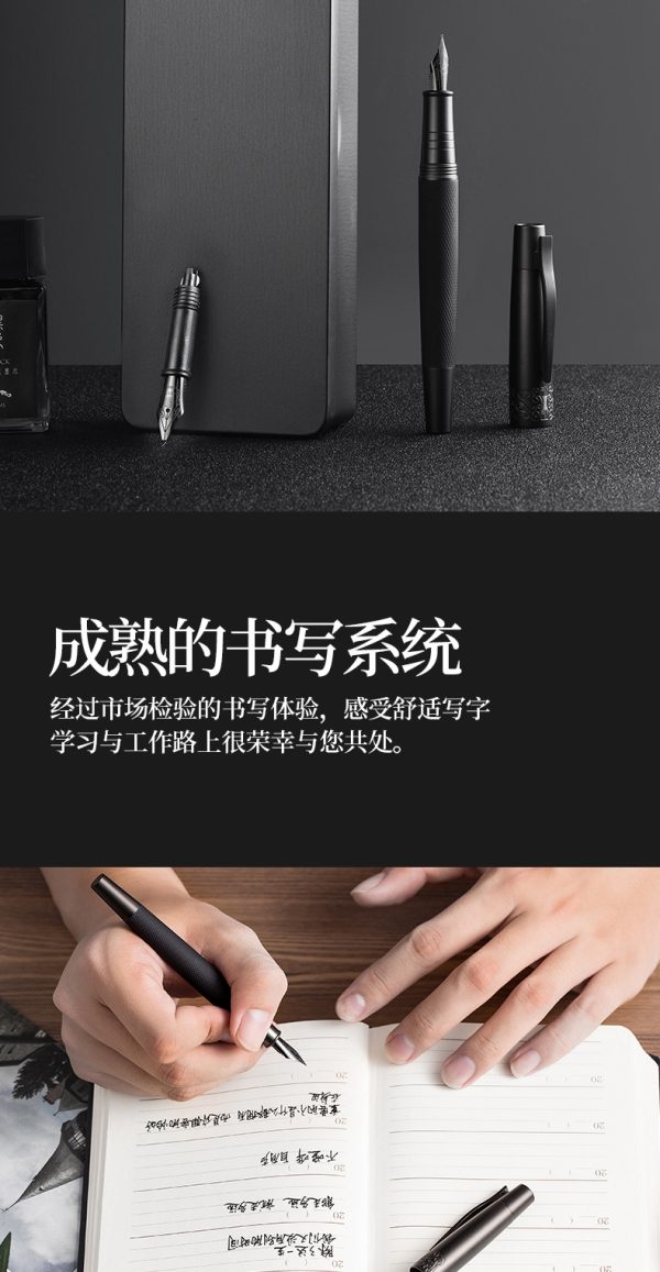 工厂批发弘典钢笔黑将礼品笔男女弯头书法笔礼盒墨囊定制刻字 - Image 10