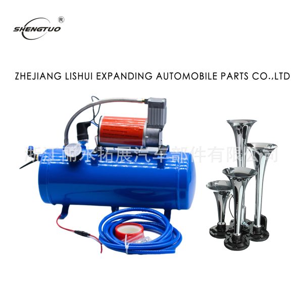 TZ-501气喇叭改装气泵 12V 150psi 黑色气罐空气压缩机 ebay 热销