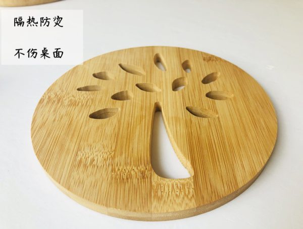 佳驰 竹垫板镂空圆形厂家直供批发定制logo隔热竹制杯垫餐垫 - Image 10