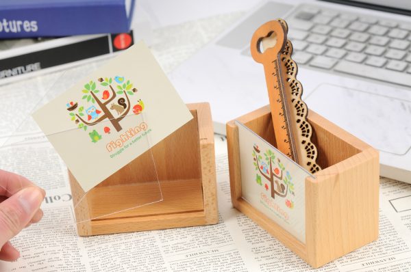 木制相框笔筒桌面用品收纳盒笔筒名片盒实木笔筒厂家直销 - Image 5