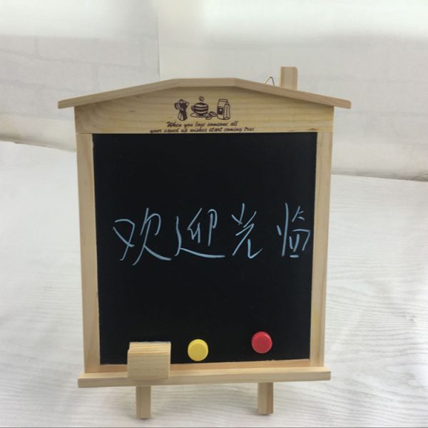 创意广告板 木质房子桌面美式黑板带磁性留言板 学习黑板