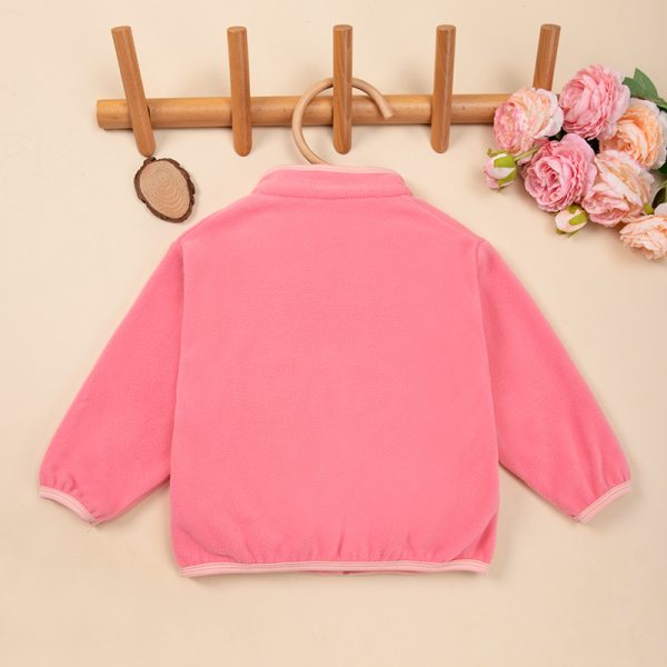 跨境直销秋冬新款男童女孩子服立领保暖御寒简约可爱刺绣款童卫衣 - Image 3