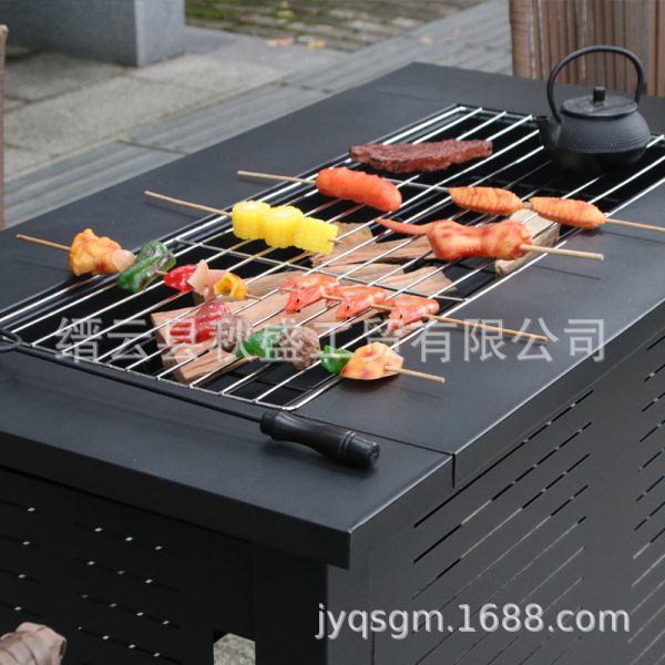 围炉煮茶bbq烧烤架庭院烤架炉桌户外家具取暖庭院火盆多功能中式