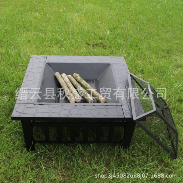 欧美fire pit多功能篝火烧烤桌火炉围炉煮茶户外工厂火盆耐高温网
