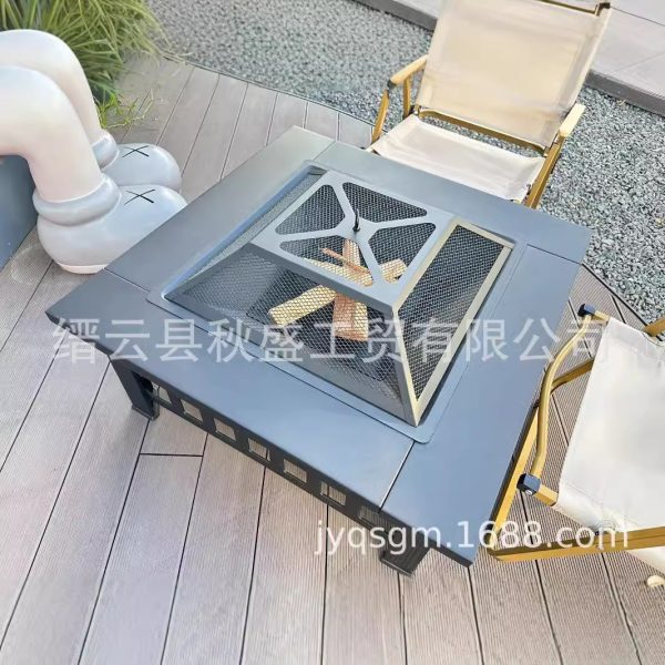 围炉煮茶烧烤炉桌户外花园家具木炭取暖炉烤火炉庭院火盆坑跨境