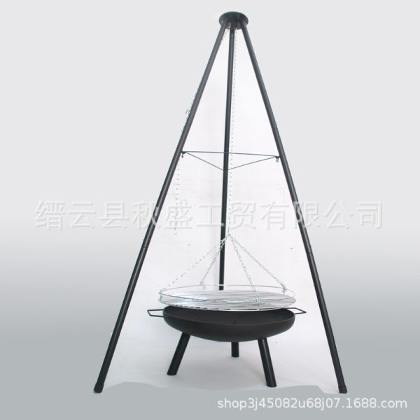 可拆装三脚架烧烤炉火炉野营便携式工厂批发露营火盆篝火围炉煮茶