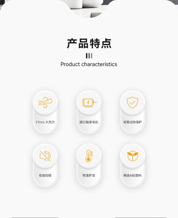 法林新酒店吹风机大功率壁挂式电吹风厂家浴室吹风筒打孔挂壁1017 - Image 6