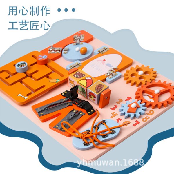 忙碌板宝宝穿衣生活技能学习玩具过家批发木制蒙氏教具忙碌屋早教
