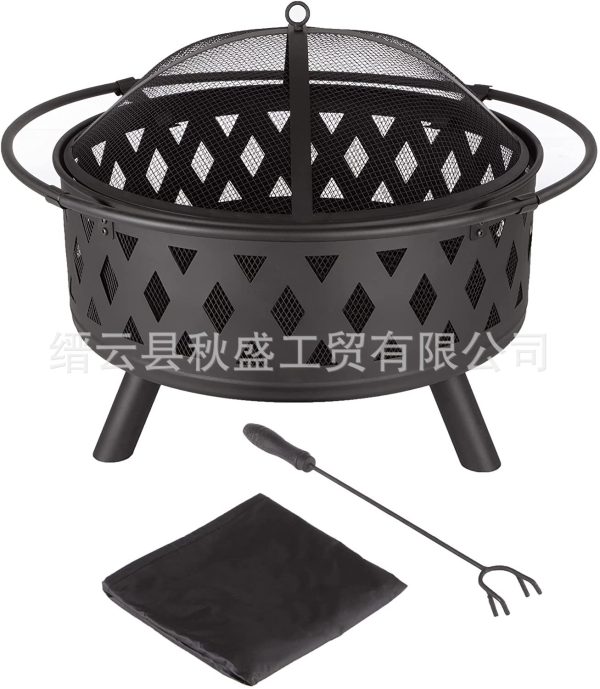 取暖柴火篝火煮茶烧烤炉火炉圆形户外菱形火炉露营火盆fire pit - Image 3