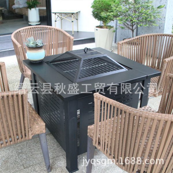取暖器方形户外无烟烧烤炉庭院烤炉烤架围炉煮茶家具桌子火盆炉