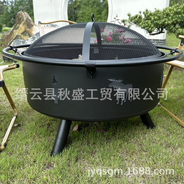 设备欧美电商方形火盆户外烧烤炉围炉煮茶折无烟架bbq碳露营