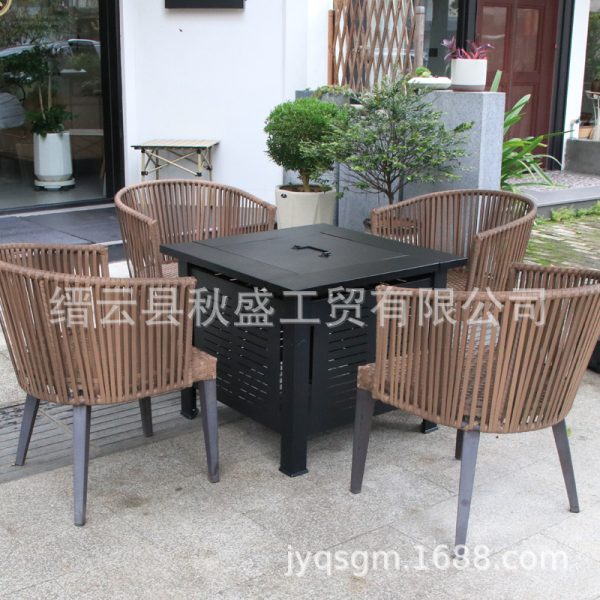 烧烤炉庭院烤炉烤架围炉煮茶家具桌子火盆炉取暖器方形户外无烟