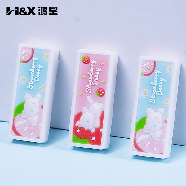 鸿星文具草莓黛妮点胶橡皮擦 书写绘画无屑橡皮 创意卡通橡皮定制