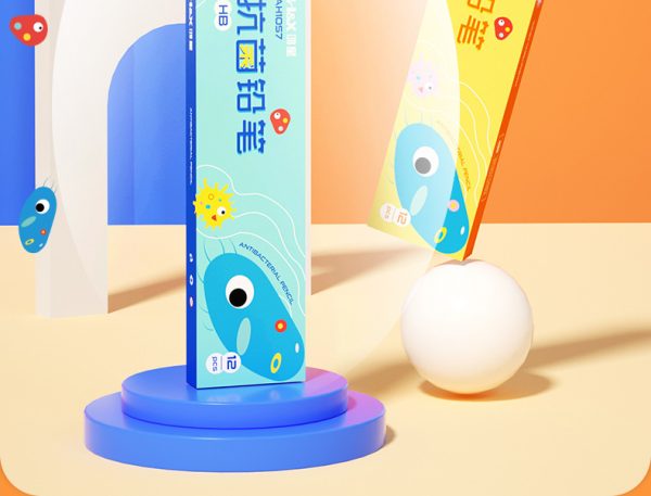 鸿星文具抗菌铅笔一年级小学生三角杆书写铅笔矫正握姿带橡皮铅笔 - Image 8