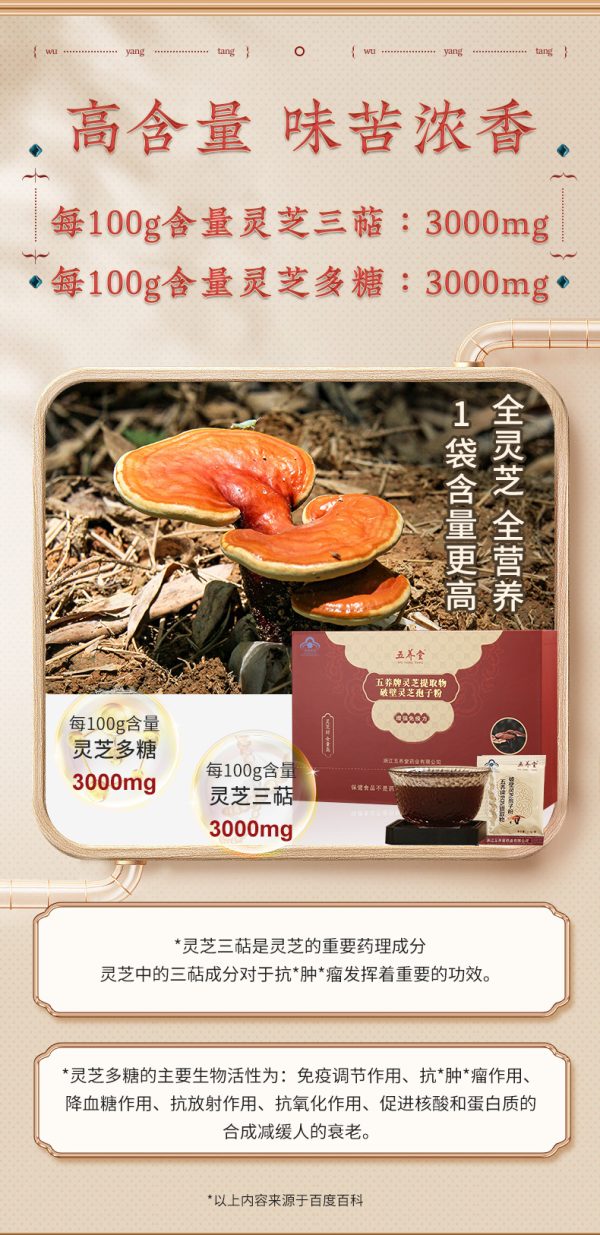 五养堂灵芝提取物破壁灵芝孢子粉正品野外环境栽培灵芝精华含量高 - Image 10