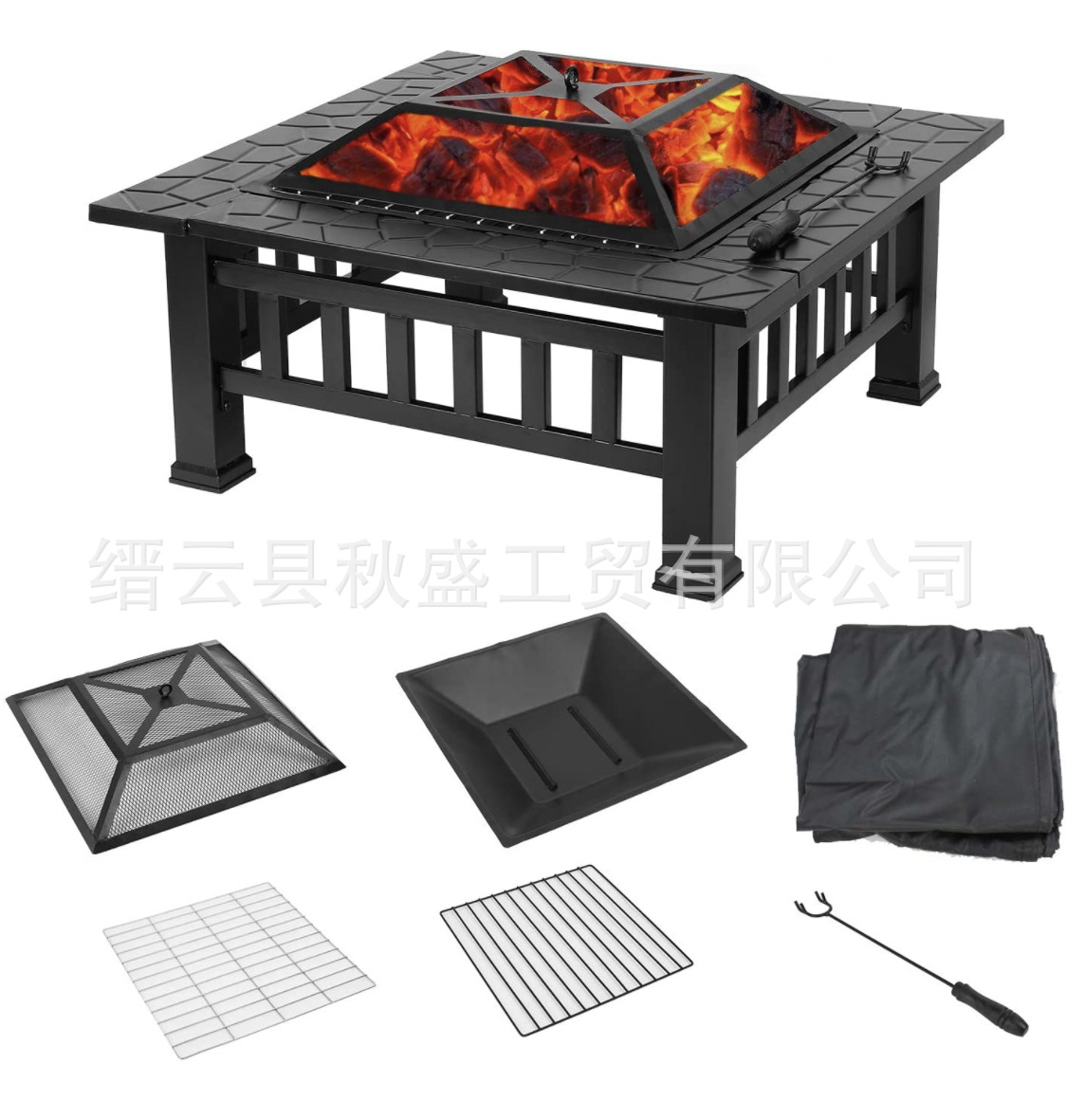 欧美款式烤火家用柴取暖炉烤火炉庭院家具火盆北美火炉厂家烧烤炉