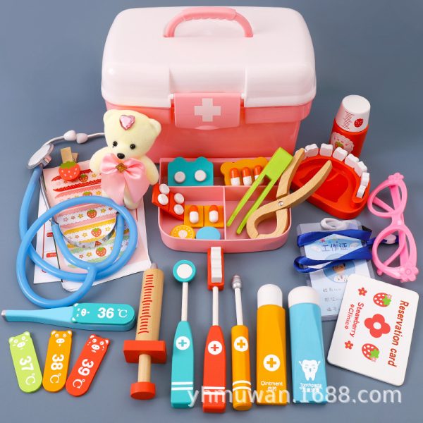 儿童过家家仿真小医生玩具 男孩女孩收纳盒医具听筒玩具套装批发