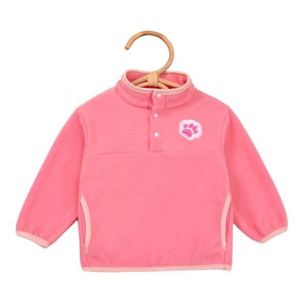 跨境直销秋冬新款男童女孩子服立领保暖御寒简约可爱刺绣款童卫衣 - Image 5