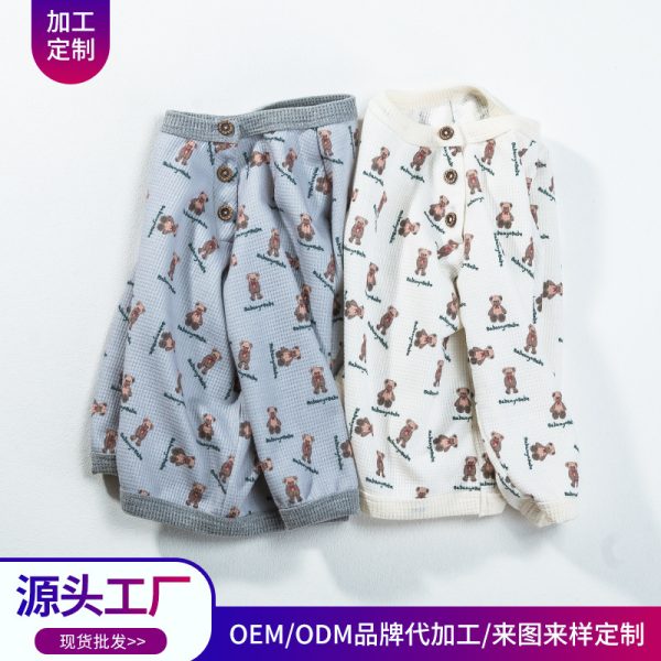 厂家定制儿童卫衣2022秋季新款韩版卡通小熊长袖圆领透气舒适T恤