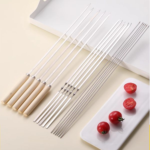 烧烤用具不锈钢烧烤签子羊肉串签字烤肉签扁签铁签圆烤针烤肉钎子