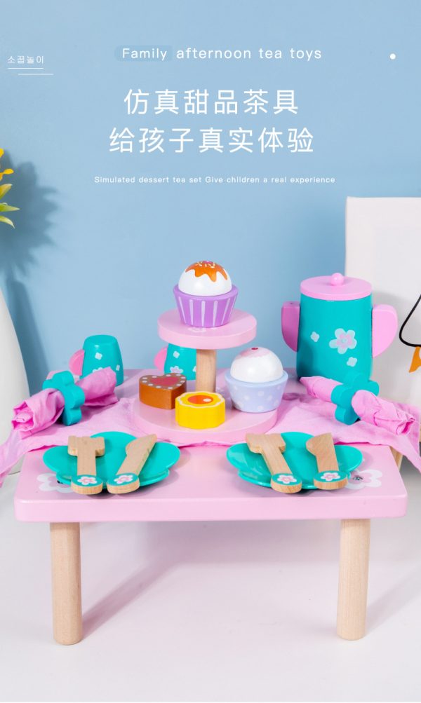 儿童木质过家家下午茶仿真玩具男女孩生日礼物 - Image 9