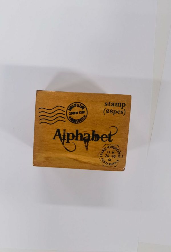 源头厂家复古字母大小写木头印章套装木盒装可自由组合手帐 - Image 5