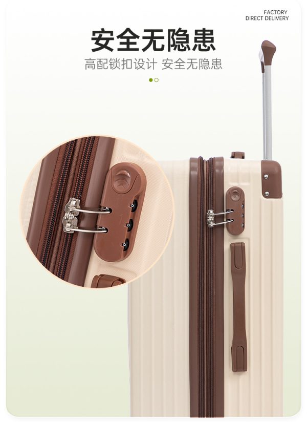 商务万向轮休闲旅行防水防盗超轻纯色中性多功能密码化妆登机拉杆 - Image 9
