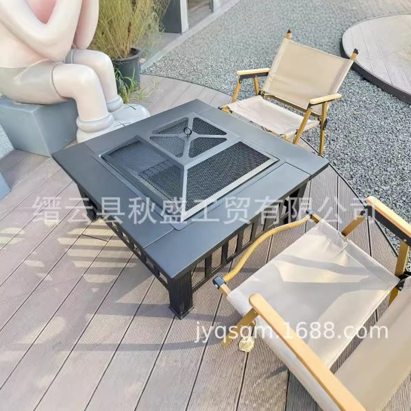 围炉煮茶冬天烧烤炉桌户外花园家具木炭取暖炉烤火炉庭院家具火盆