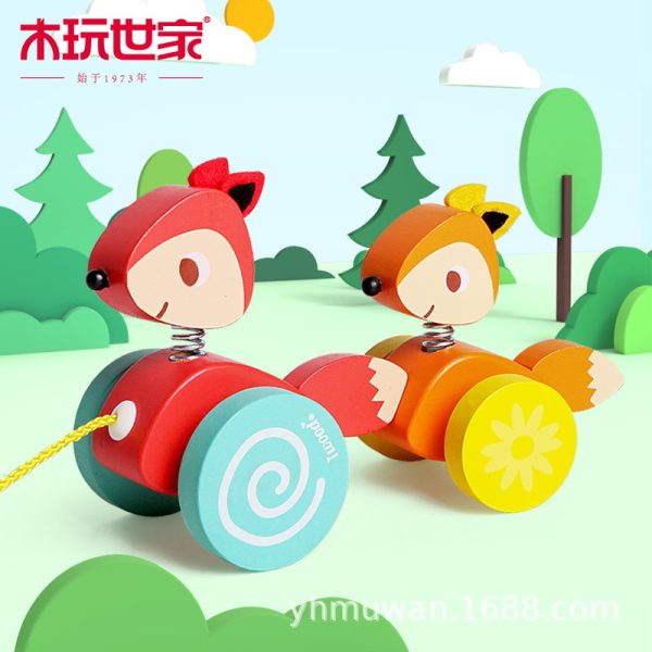 木玩世家拖拉学步玩具车拉车婴儿童手拉绳拉线宝宝男孩小车玩具批