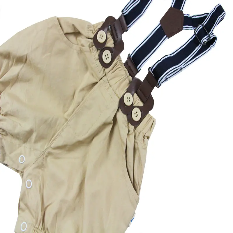 加工定制童装婴幼儿短袖飞碟印花假两件绅士哈衣新生儿连体衣爬服