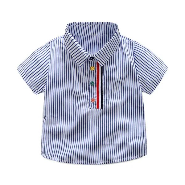 夏季学院中小童中性婴幼儿套装园校服英伦棉儿童校服一件代发条纹