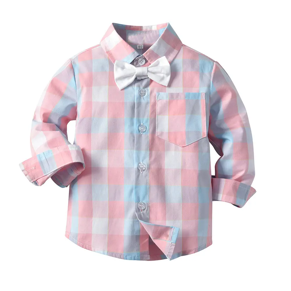 加工定制网红秋款套装男童装长袖男孩衬衫背带休闲长裤领结两件套