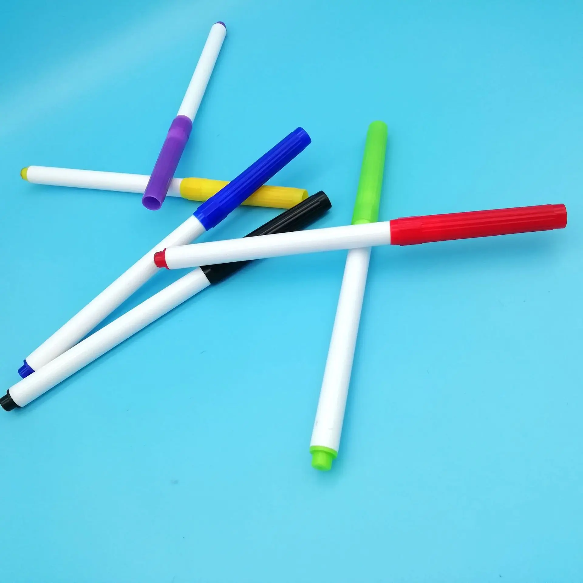 厂家制造儿童涂鸦绘画水彩笔 可洗12色彩色细长水彩笔 水性马克笔