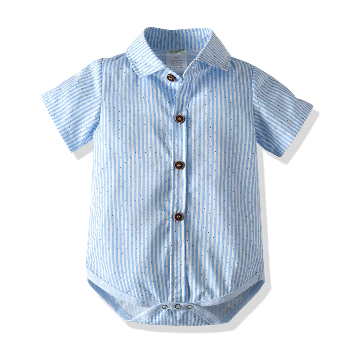 男童宝宝套装婴幼儿爬服周礼服正装潮短袖连衣哈衣背带裤一件代发