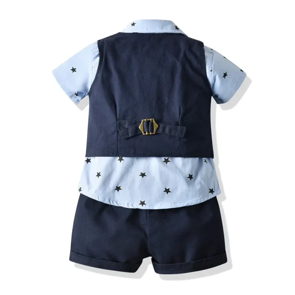 童装夏季新款儿童韩版一件代发男宝宝男童马甲短袖衬衫儿童生日服