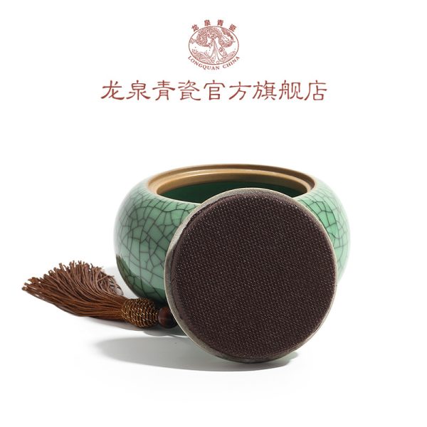 龙泉青瓷 茶叶罐陶瓷密封储存盒 装茶叶罐子礼盒雕刻logo厂家直销