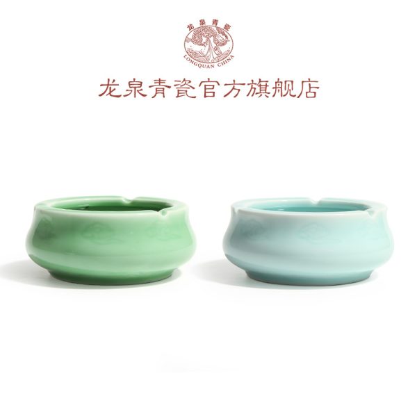 龙泉青瓷厂家直销家用酒店宾馆陶瓷烟灰缸商用礼品烟灰缸一件批发