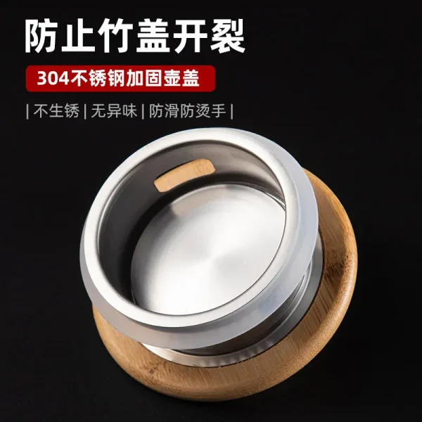 高硼硅玻璃茶壶多功能木盖茶具套装 新中式 果汁饮料凉水壶冷水壶