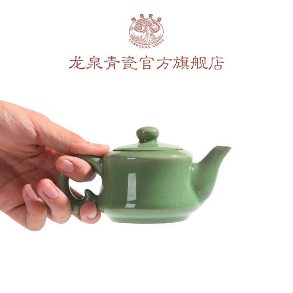 龙泉青瓷 厂家直销手工茶壶哥窑冰裂功夫茶具 陶瓷泡茶碗凤尾壶