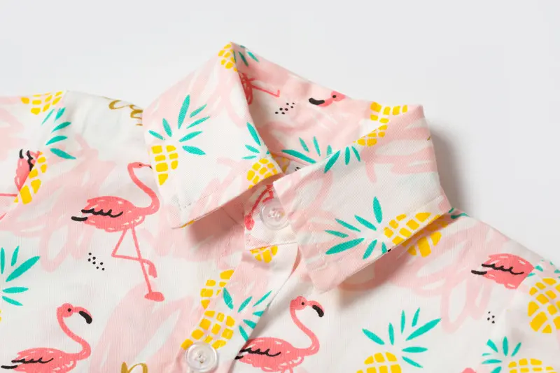 跨境 外贸 男宝宝绅士三角哈衣夏季新款短袖爬服卡通印花哈衣批发