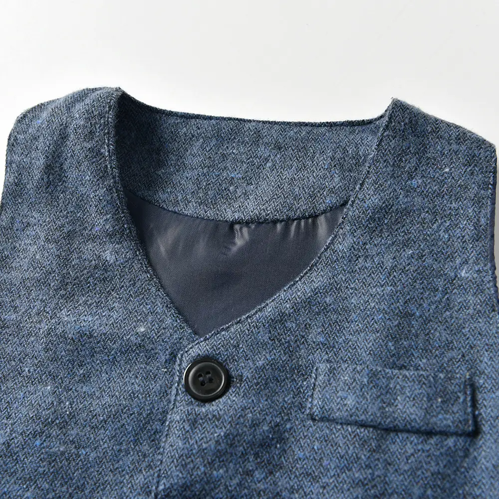 韩版潮流男童套装中大童长袖衬衫马甲西装西服长裤三件套儿童节