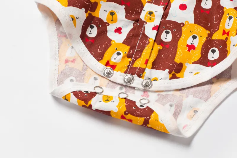 加工定制 跨境 男宝宝绅士三角哈衣夏季新款短袖爬服卡通印花哈衣