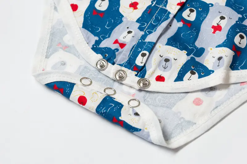 加工定制 跨境 男宝宝绅士三角哈衣夏季新款短袖爬服卡通印花哈衣