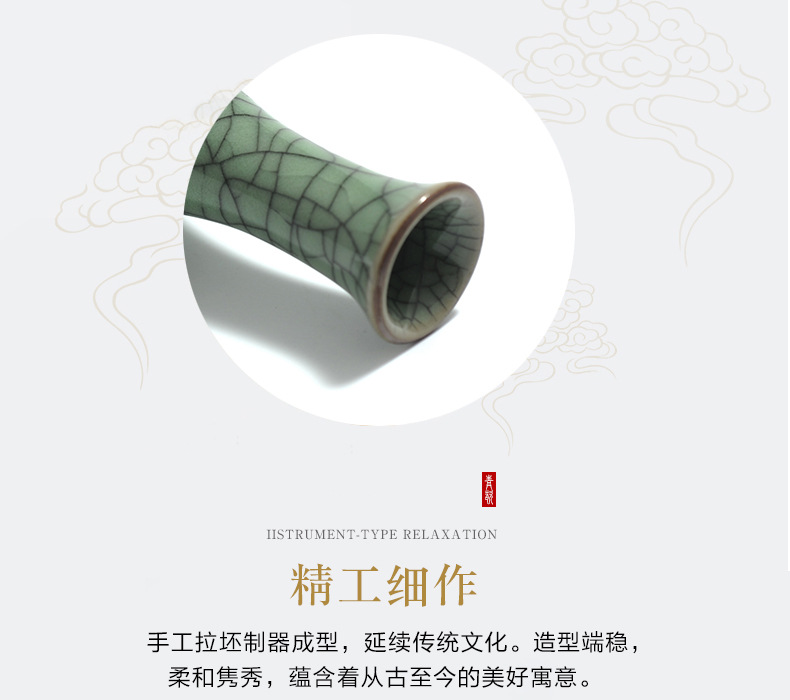 龙泉青瓷花瓶桌面创意个性花器家居客厅摆件装饰品水培小花瓶花插