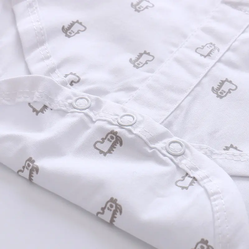 现货 跨境夏季新品男宝宝绅士哈衣小恐龙印花爬服多件套批发+帽子