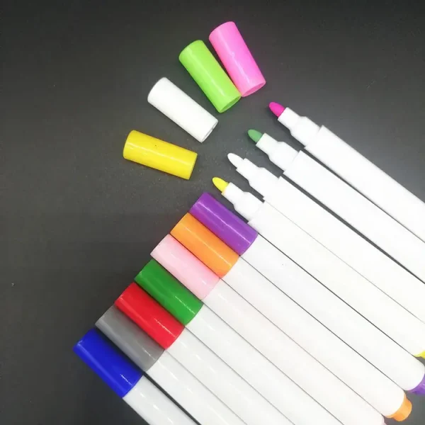 厂家制造 可擦水性白色记号笔 儿童彩色涂鸦绘画迷你液体无尘粉笔