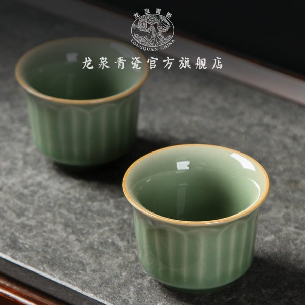 龙泉青瓷 创意仿古釉莲瓣茶壶茶具套装 陶瓷功夫茶具礼品雕刻logo