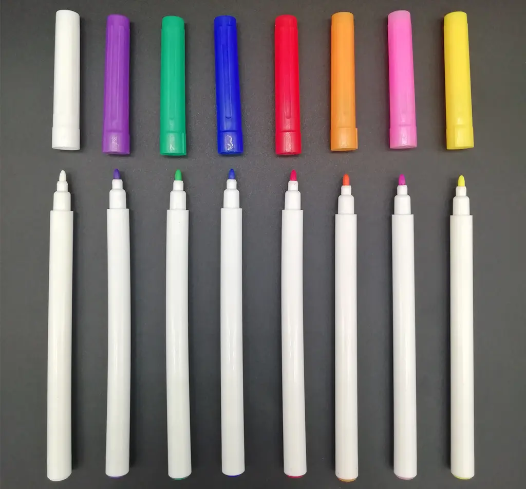 厂家生产轮廓标记荧光笔 白色液态无尘粉笔 LED彩色可擦灯板笔