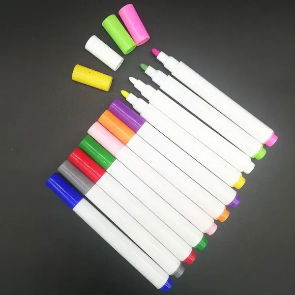 厂家制造 可擦水性白色记号笔 儿童彩色涂鸦绘画迷你液体无尘粉笔
