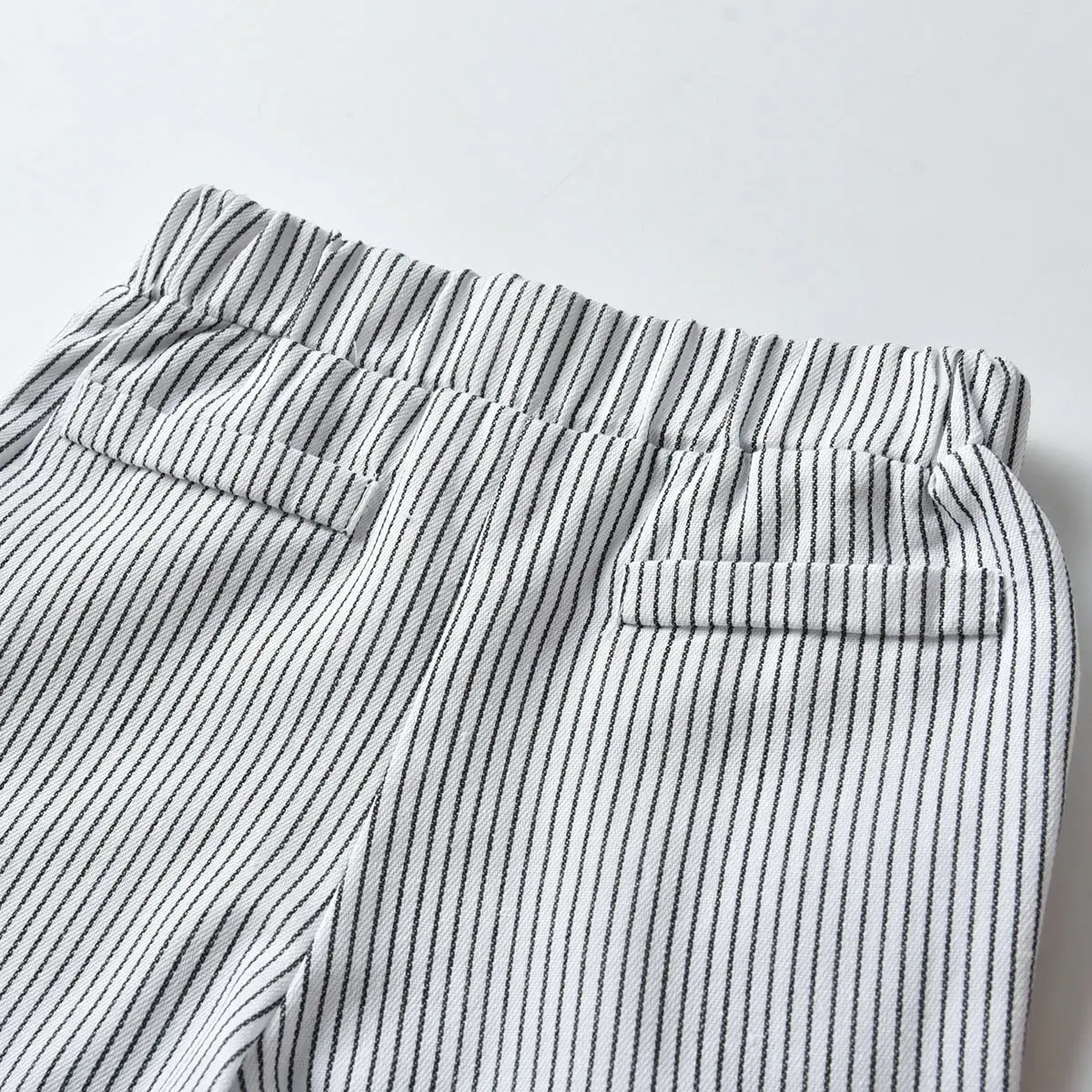 加工定制 男童婴儿生日宴抓周服背带条纹裤长袖衬衣儿童秋装套装